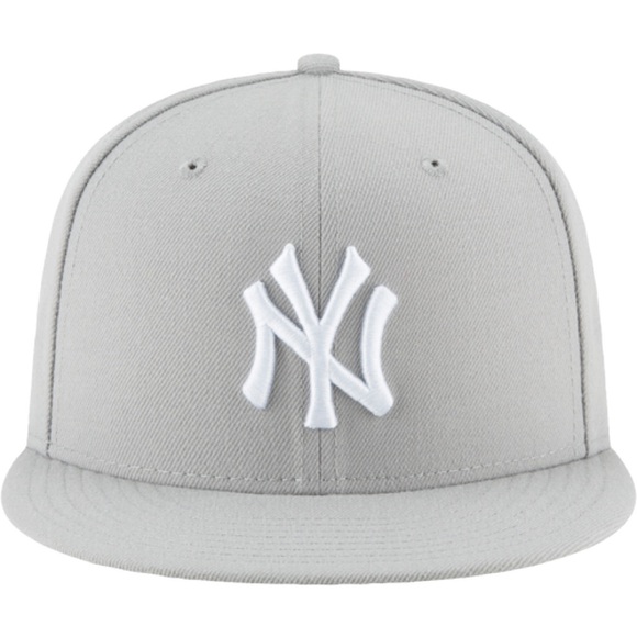 New Era Yankees 59Fifty Grey Basic Snapback Cap 7 1/4 - Picture 2 of 16